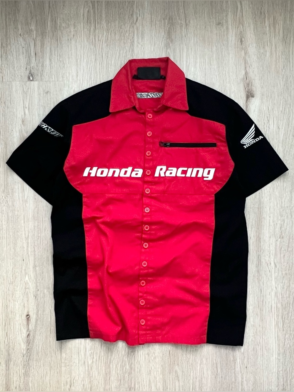 Honda Racing Joe Rocket Pit Crew Shirt Mens S Red Motorcycle Button Up Racing